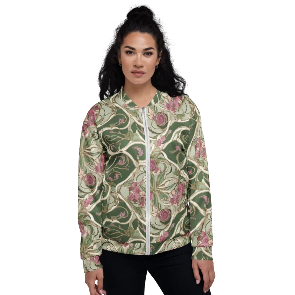 Verdant Arabesque on Bomber Jacket — Front