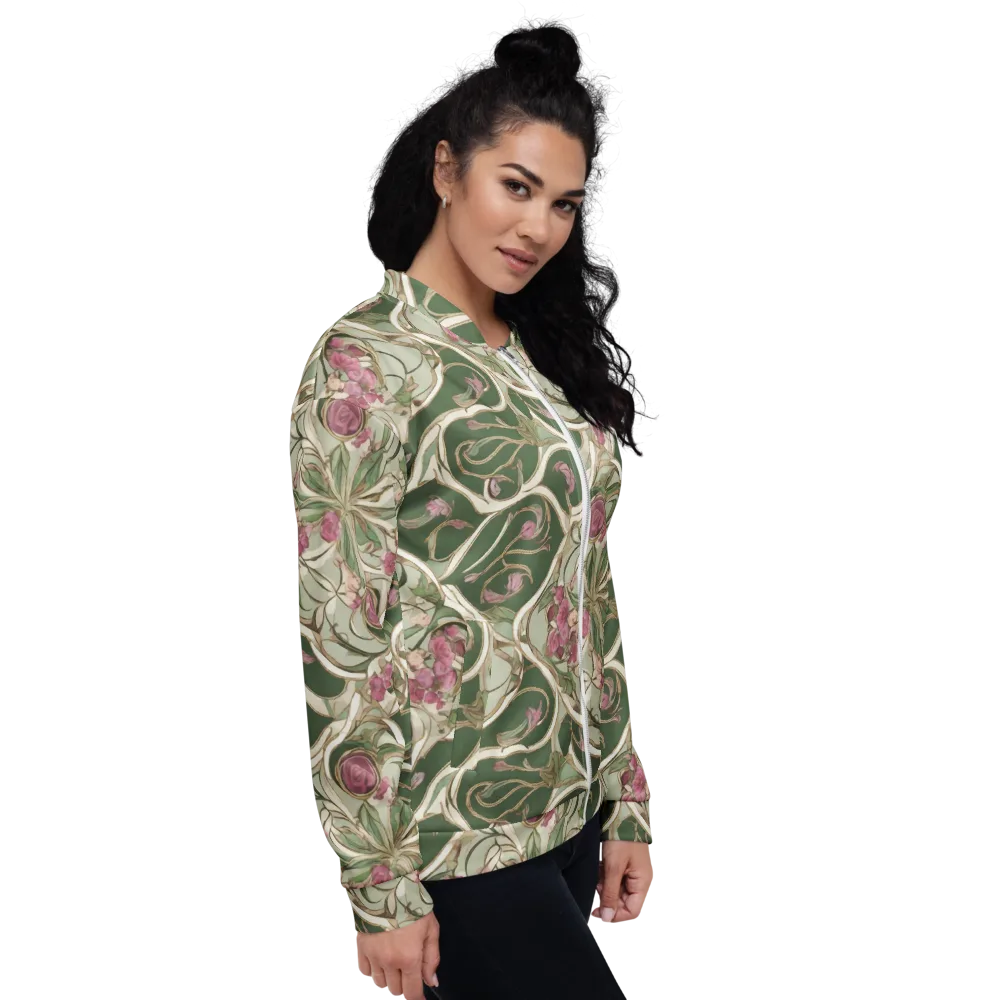 Verdant Arabesque on Bomber Jacket — Right