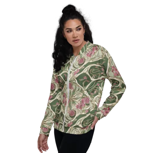 Verdant Arabesque on a Bomber Jacket
