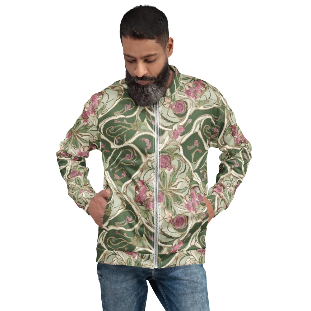 Verdant Arabesque on Bomber Jacket — Front