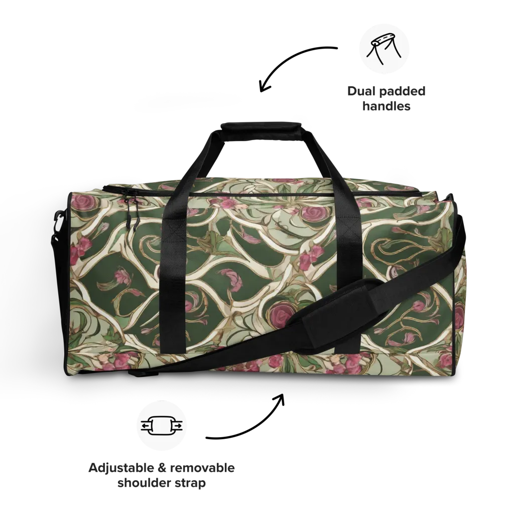 Verdant Arabesque on Duffle Bag — Front