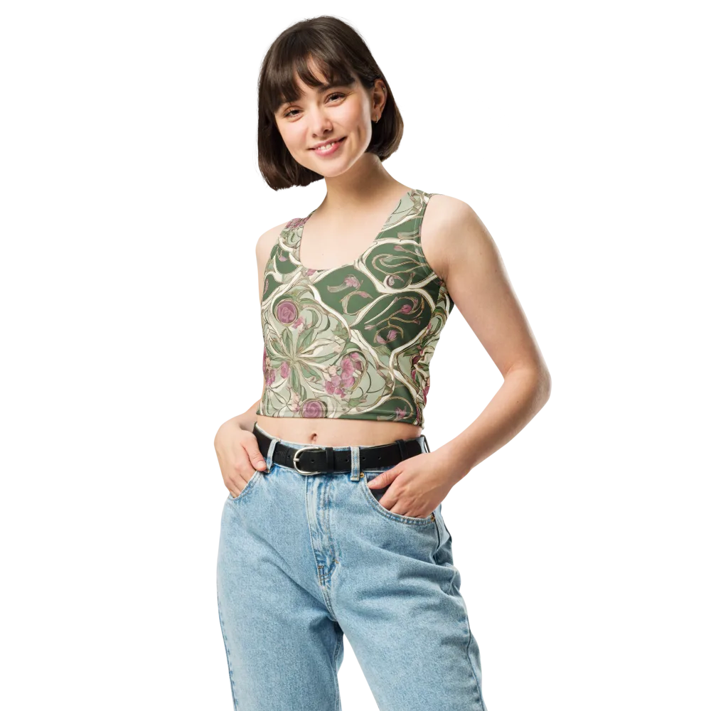 Verdant Arabesque on Crop Top — Front