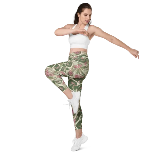 Verdant Arabesque on a Leggings with Pockets