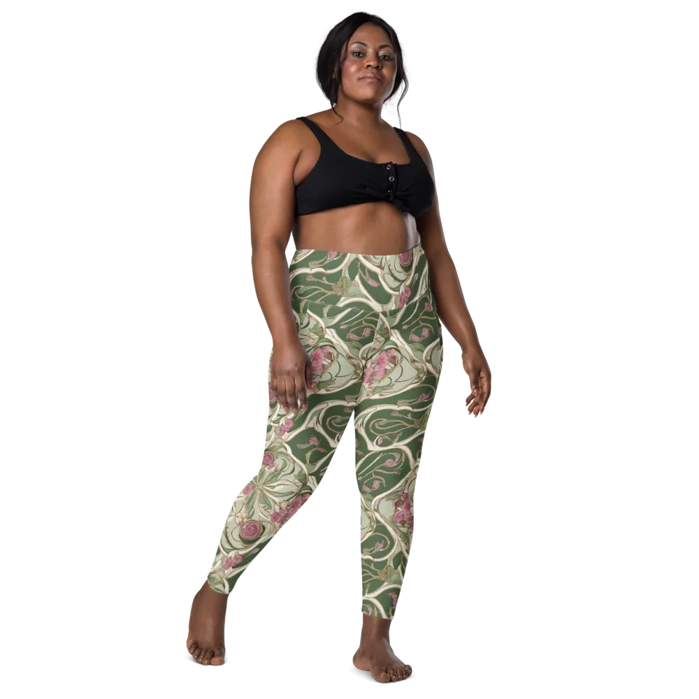 Verdant Arabesque on Leggings with Pockets — Front