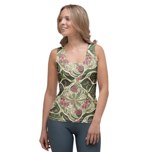 Verdant Arabesque on a Women's Tank Top