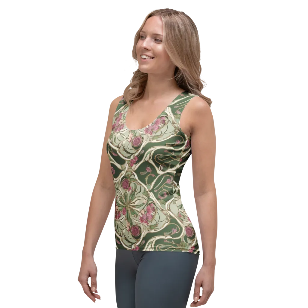 Verdant Arabesque on Women's Tank Top — Left Front