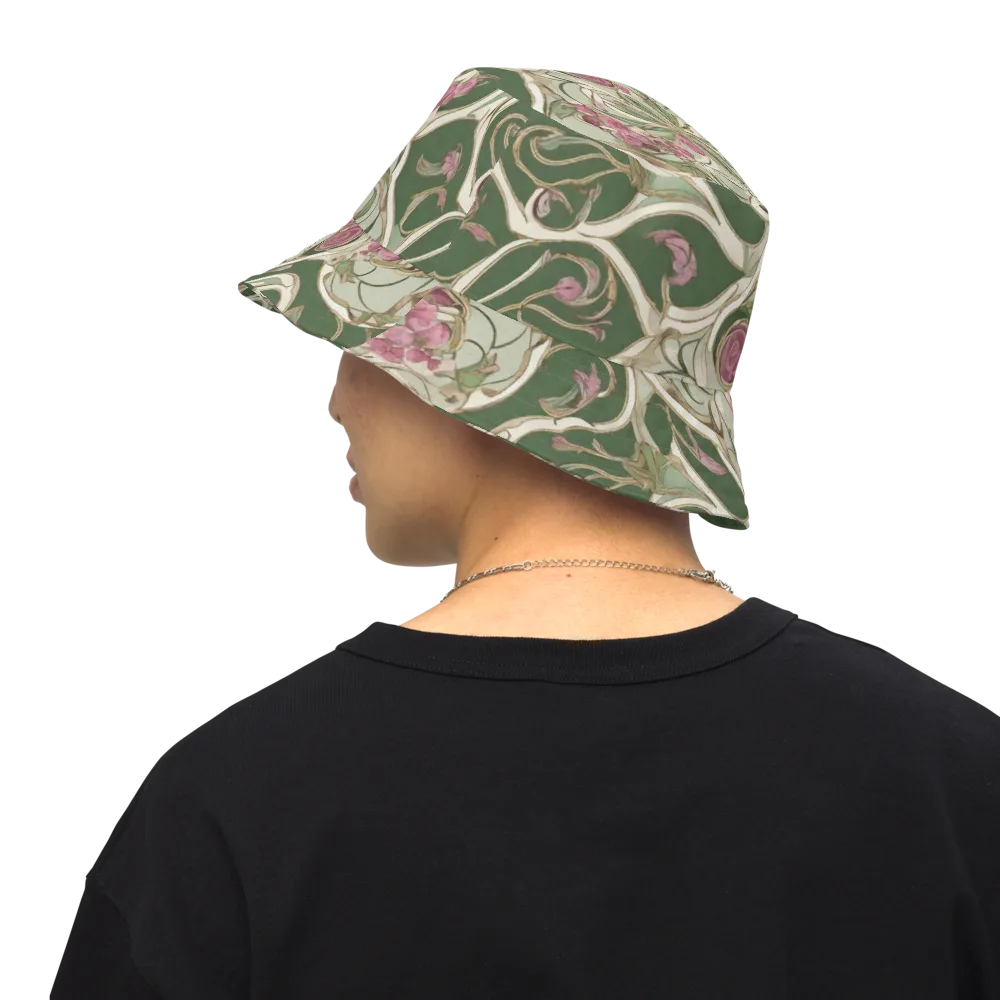 Verdant Arabesque on Reversible Bucket Hat — Back Inside