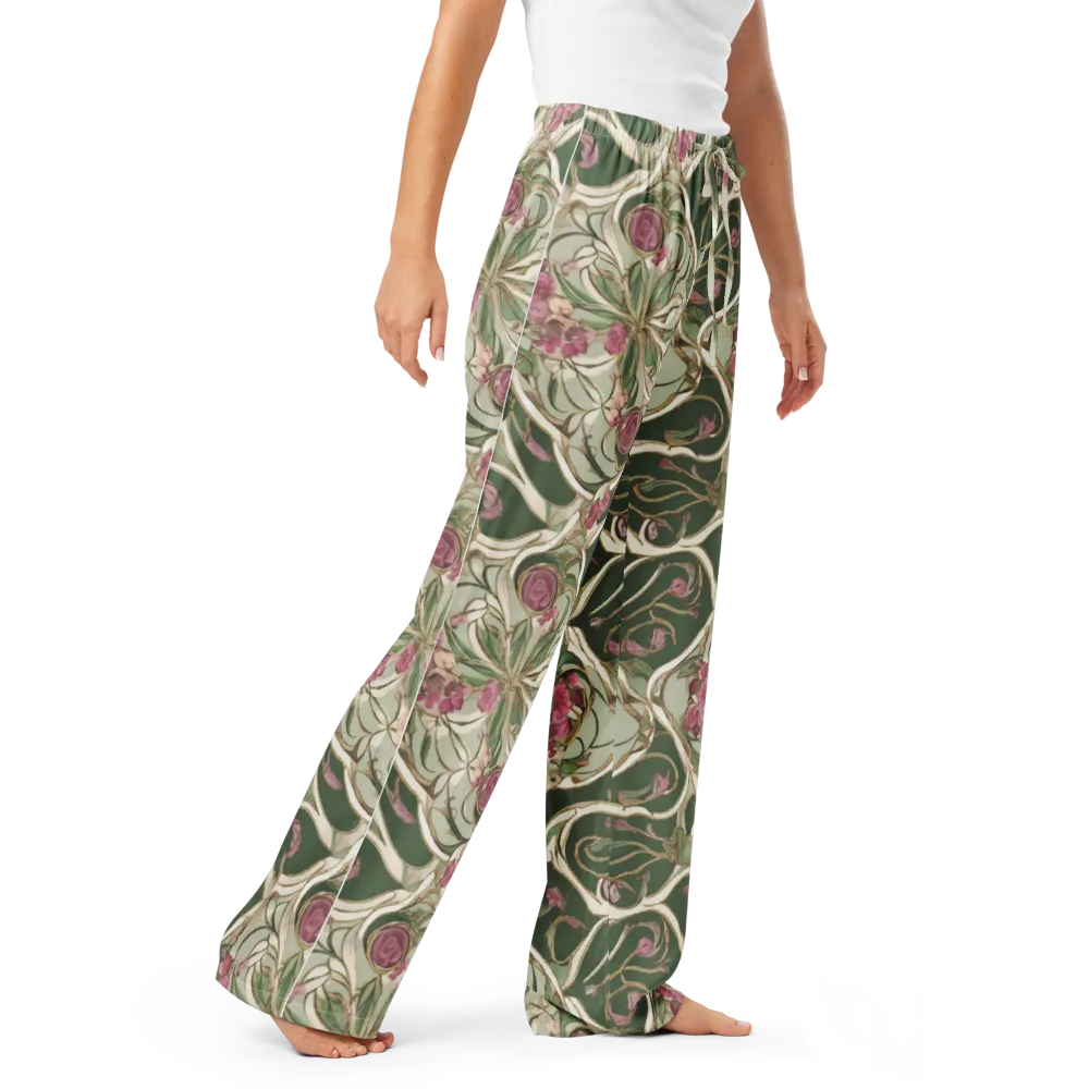 Verdant Arabesque on Women's Pajama Pants — Right Front