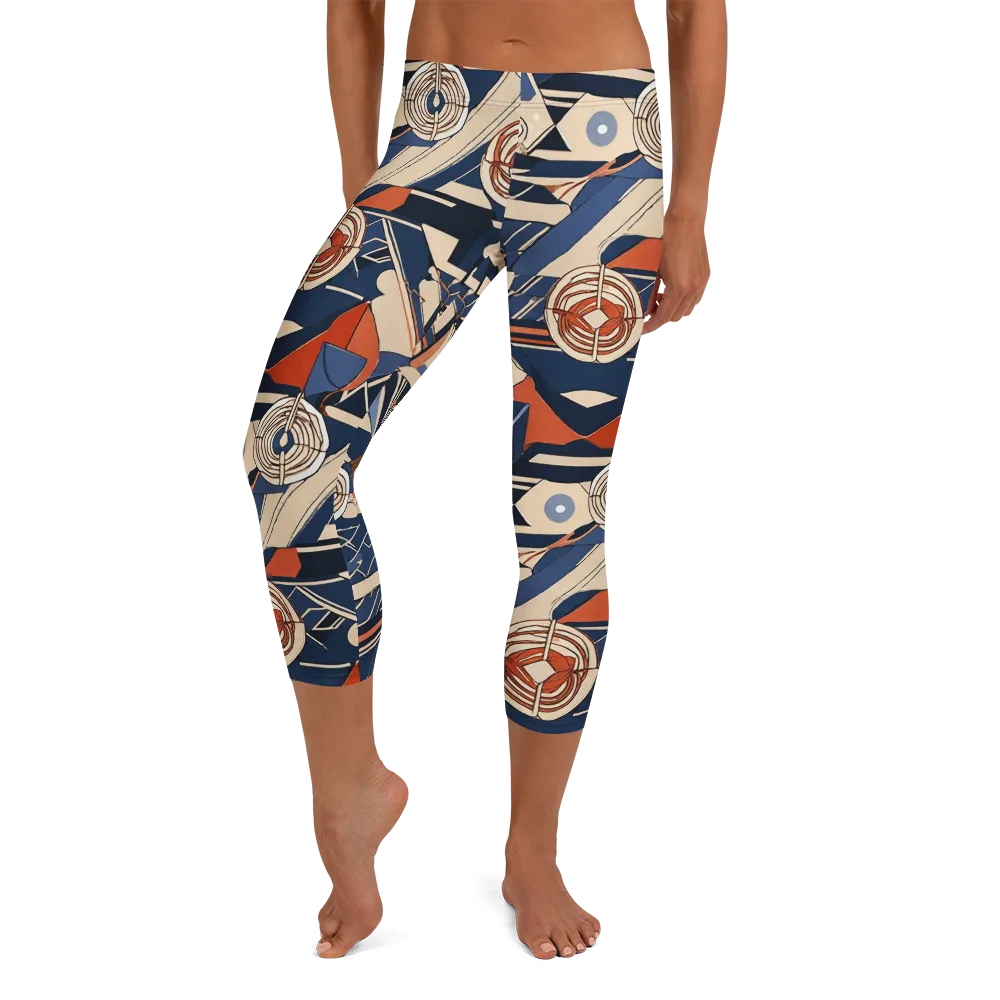 Nautical Circuit on Capri Leggings — Front