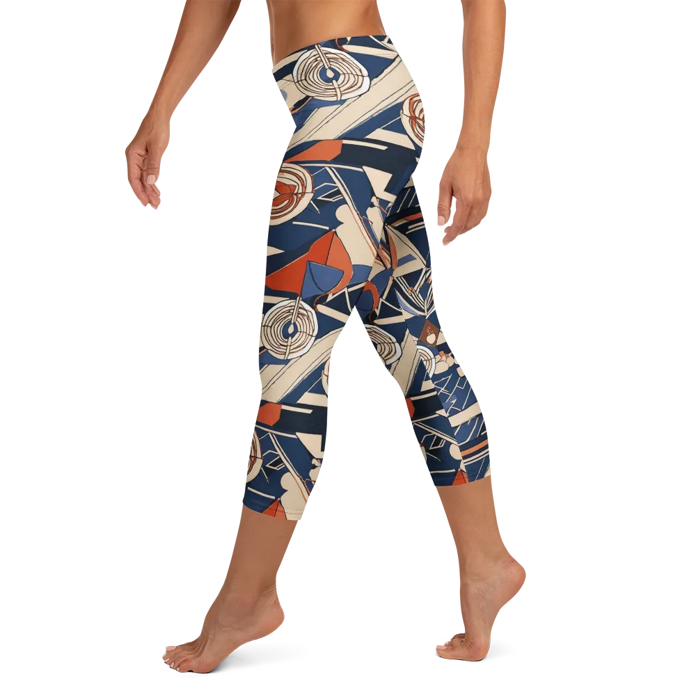 Nautical Circuit on Capri Leggings — Left