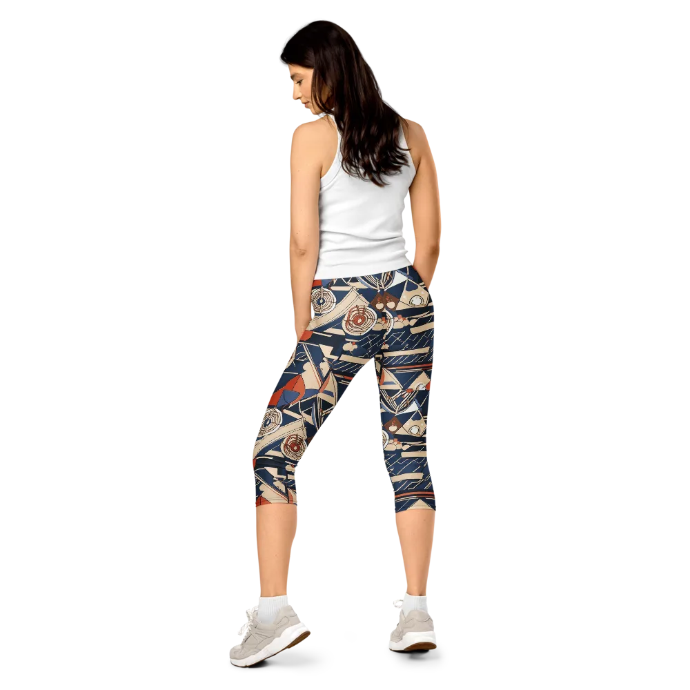 Nautical Circuit on Capri Leggings — Back
