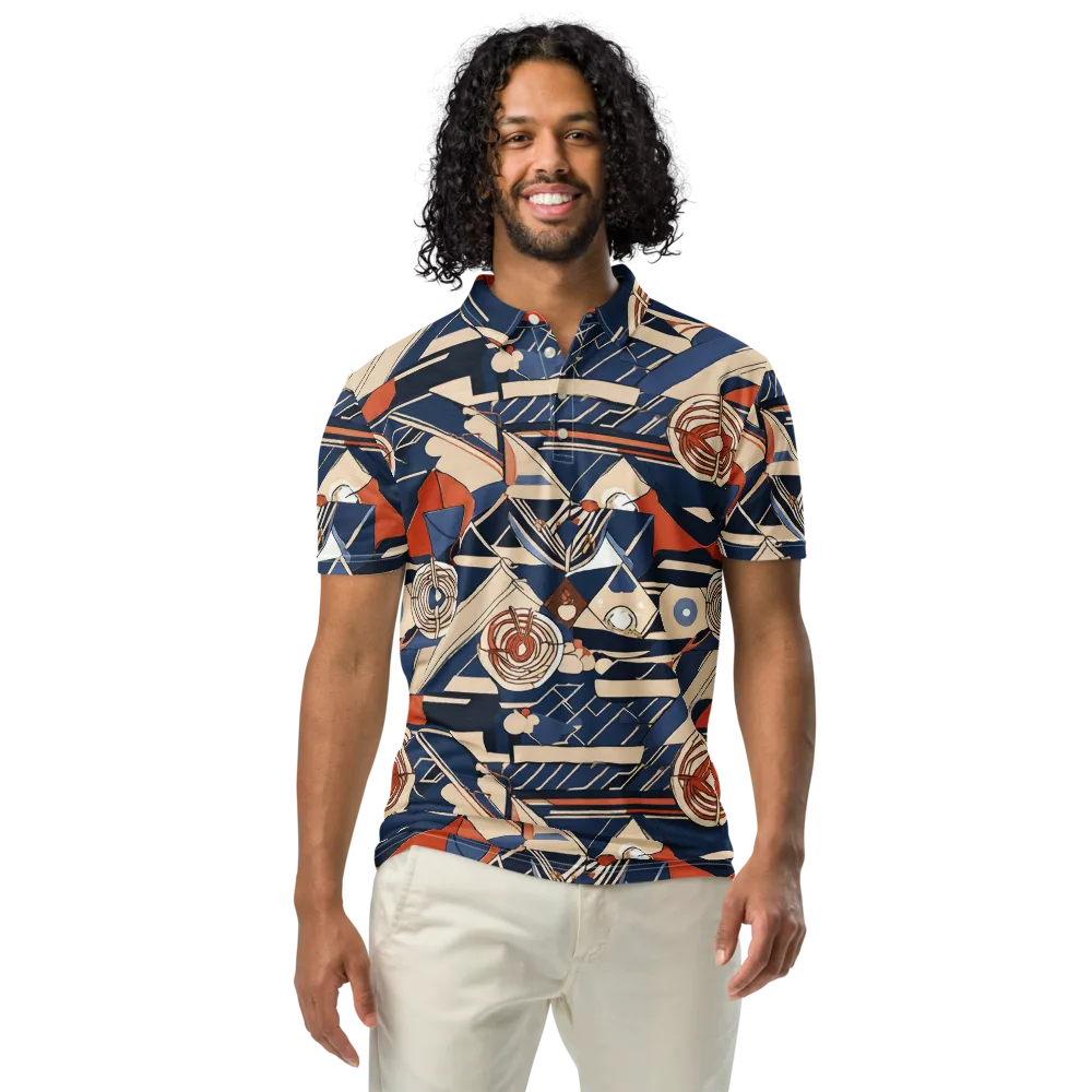 Nautical Circuit on Men's Slim Fit Polo Shirt — Front