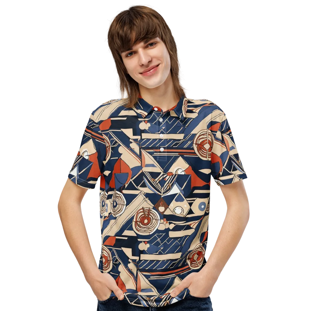 Nautical Circuit on Men's Slim Fit Polo Shirt — Front