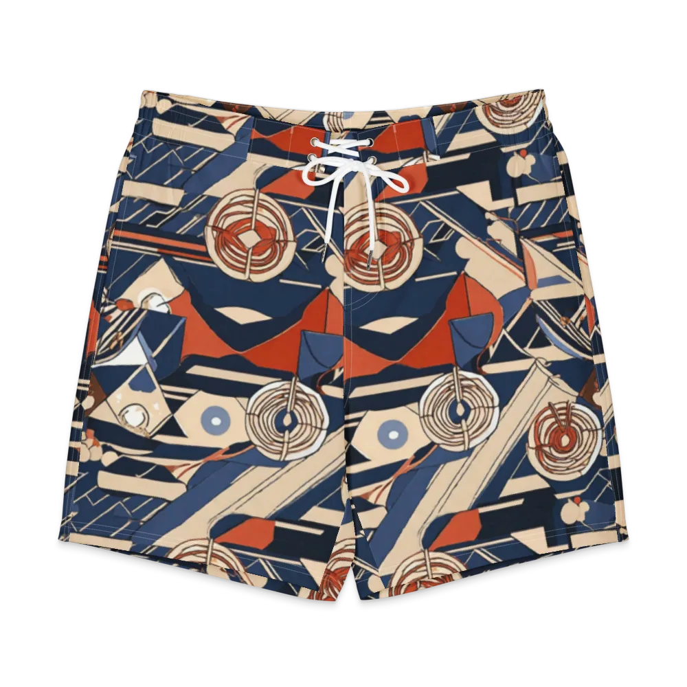 Nautical Circuit on Men's Board Shorts — Front