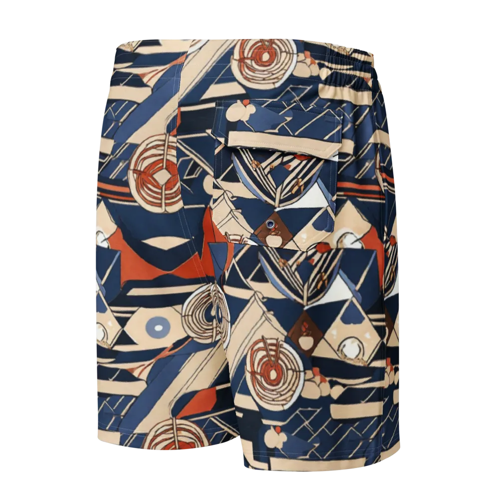 Nautical Circuit on Men's Board Shorts — Back