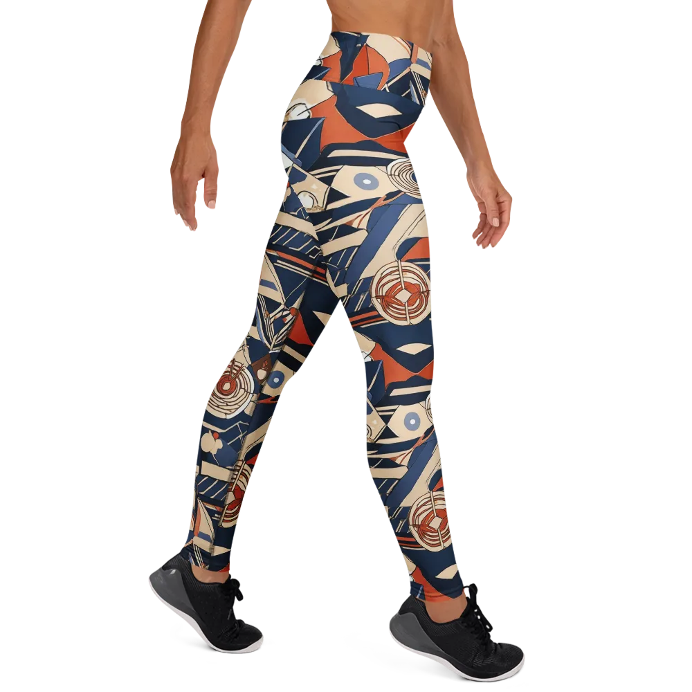 Nautical Circuit on Yoga Leggings — Right