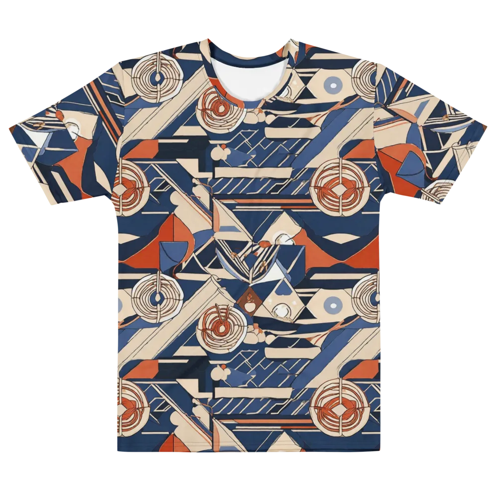 Nautical Circuit on Men's Cotton Crew Neck T-Shirt — Front