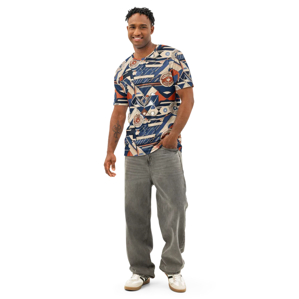 Nautical Circuit on Men's Cotton Crew Neck T-Shirt — Front