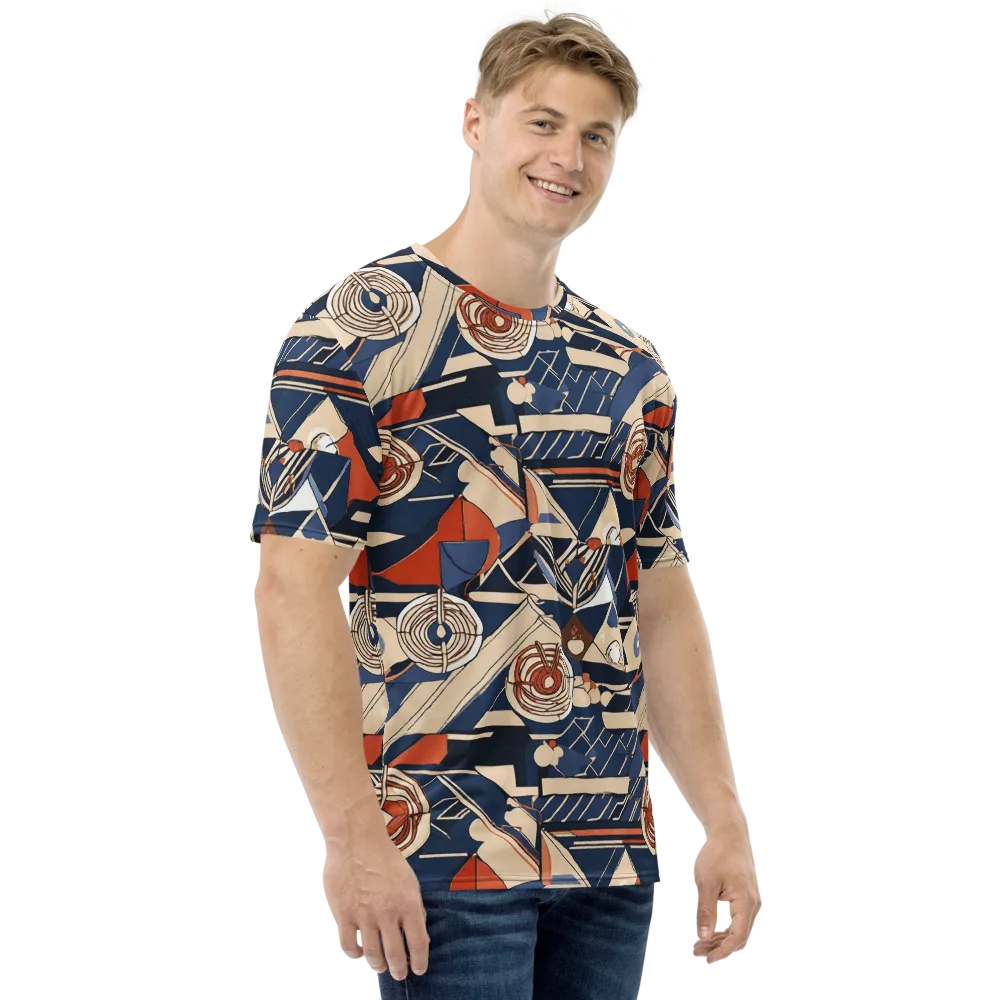 Nautical Circuit on Men's Crew Neck T-Shirt — Right