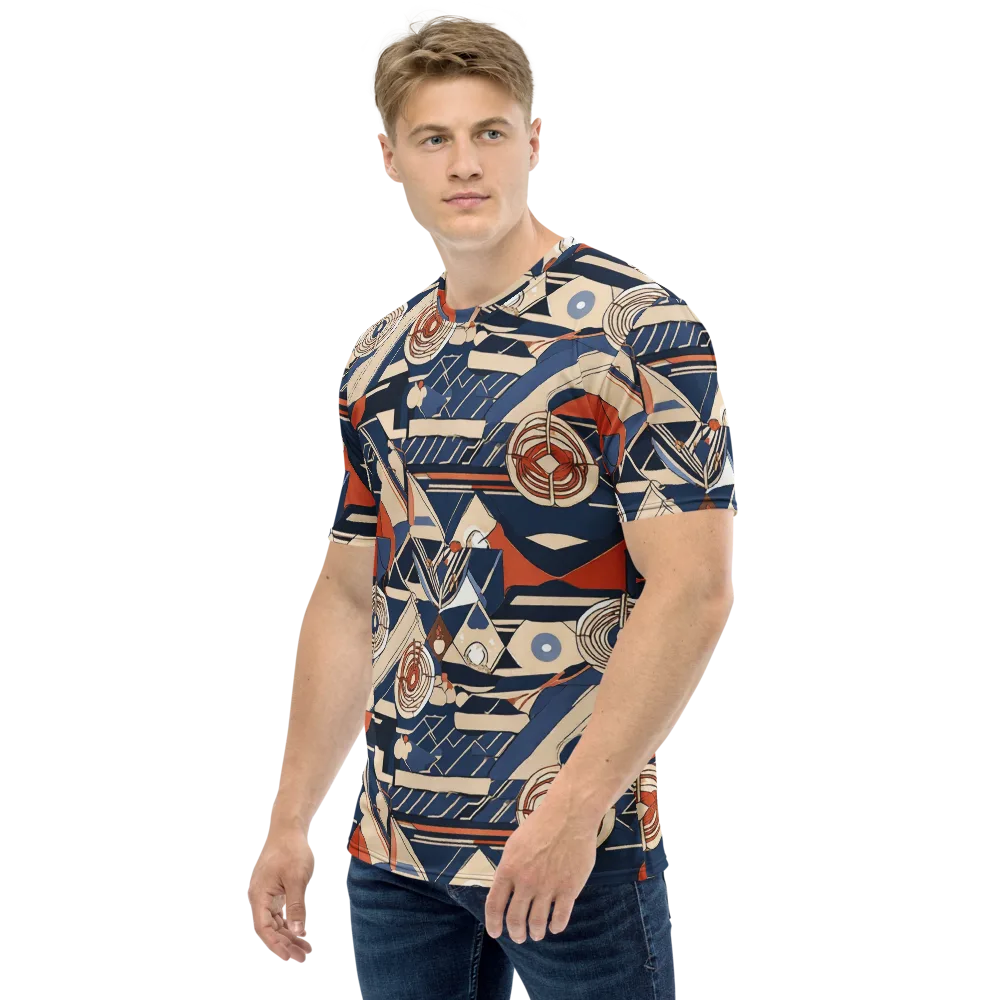 Nautical Circuit on Men's Crew Neck T-Shirt — Left