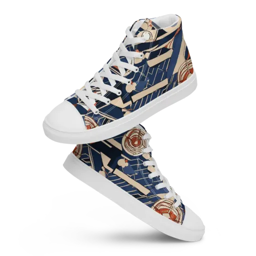 Nautical Circuit on a Men's High Top Canvas Shoes