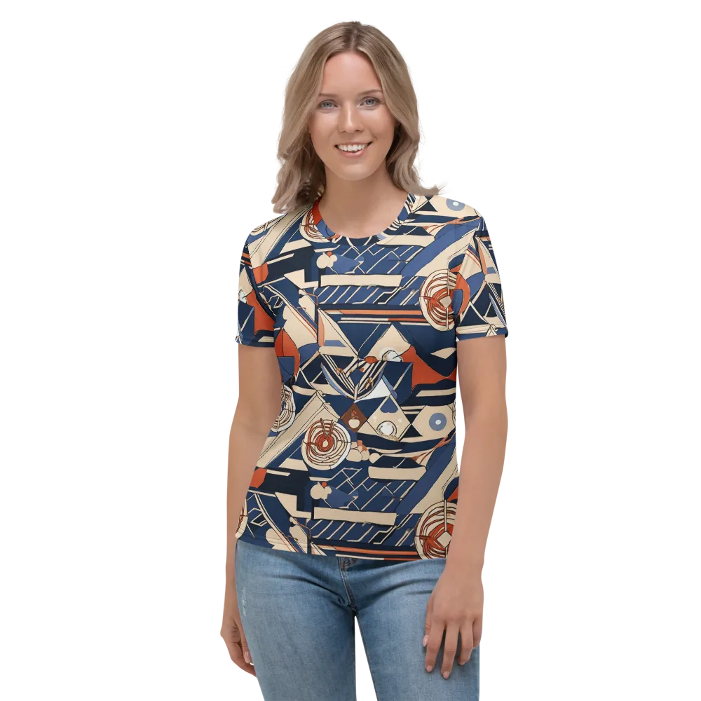 Nautical Circuit on Women's Crew Neck T-Shirt — Front