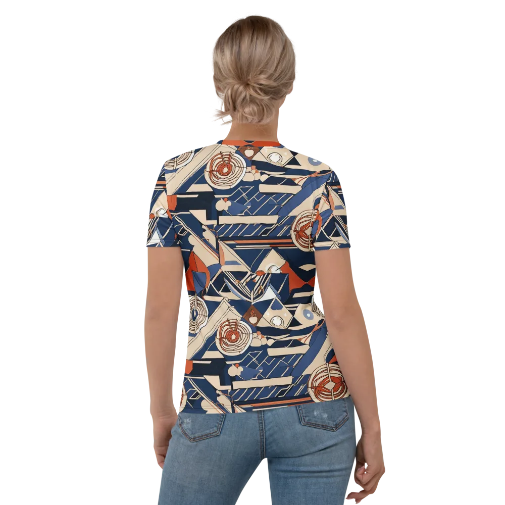 Nautical Circuit on Women's Crew Neck T-Shirt — Back