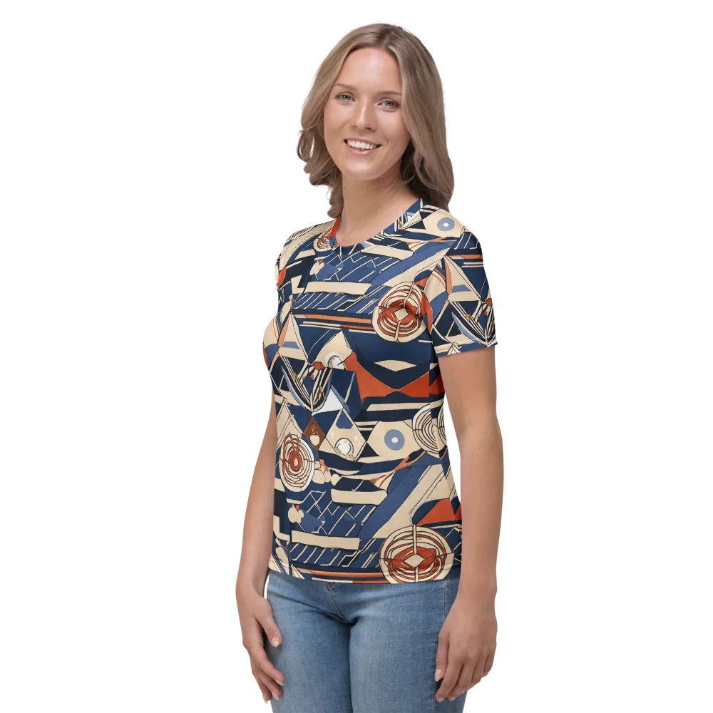 Nautical Circuit on Women's Crew Neck T-Shirt — Left