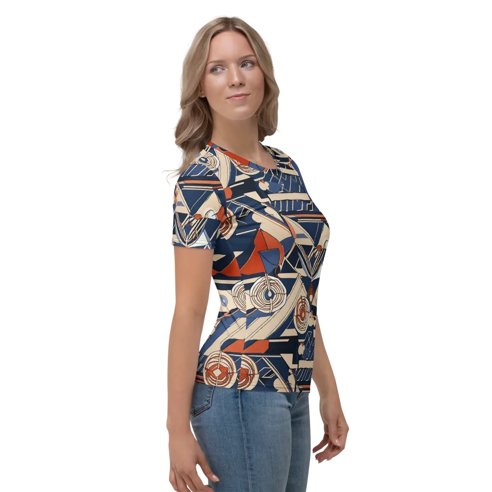 Nautical Circuit on Women's Crew Neck T-Shirt — Right