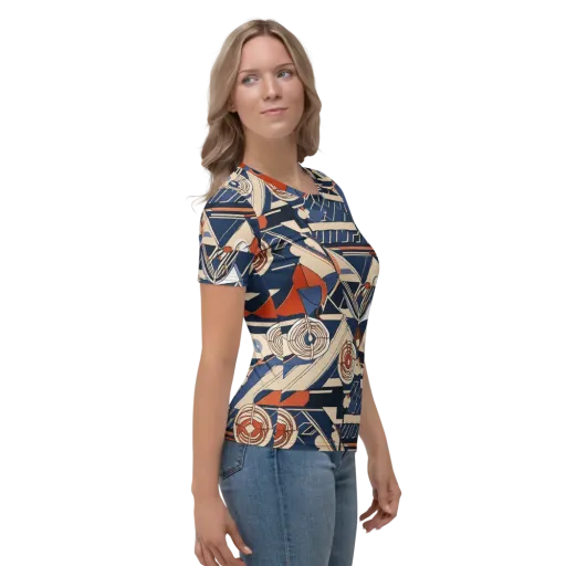 Nautical Circuit on a Women's Crew Neck T-Shirt