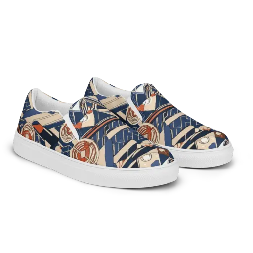 Nautical Circuit on a Men's Slip-On Canvas Shoes