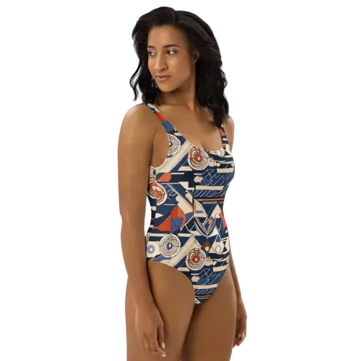 Nautical Circuit on a One-Piece Swimsuit