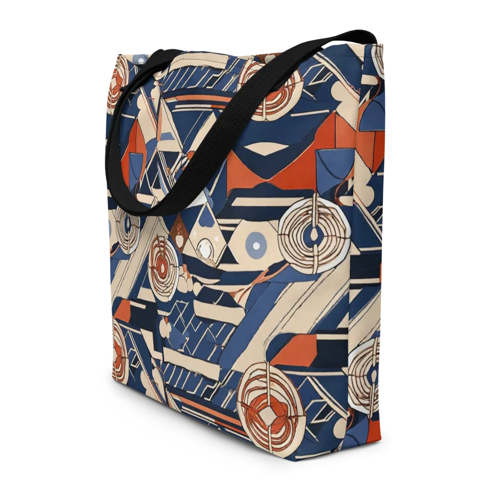 Nautical Circuit on Large Tote Bag W/ Pocket — Front