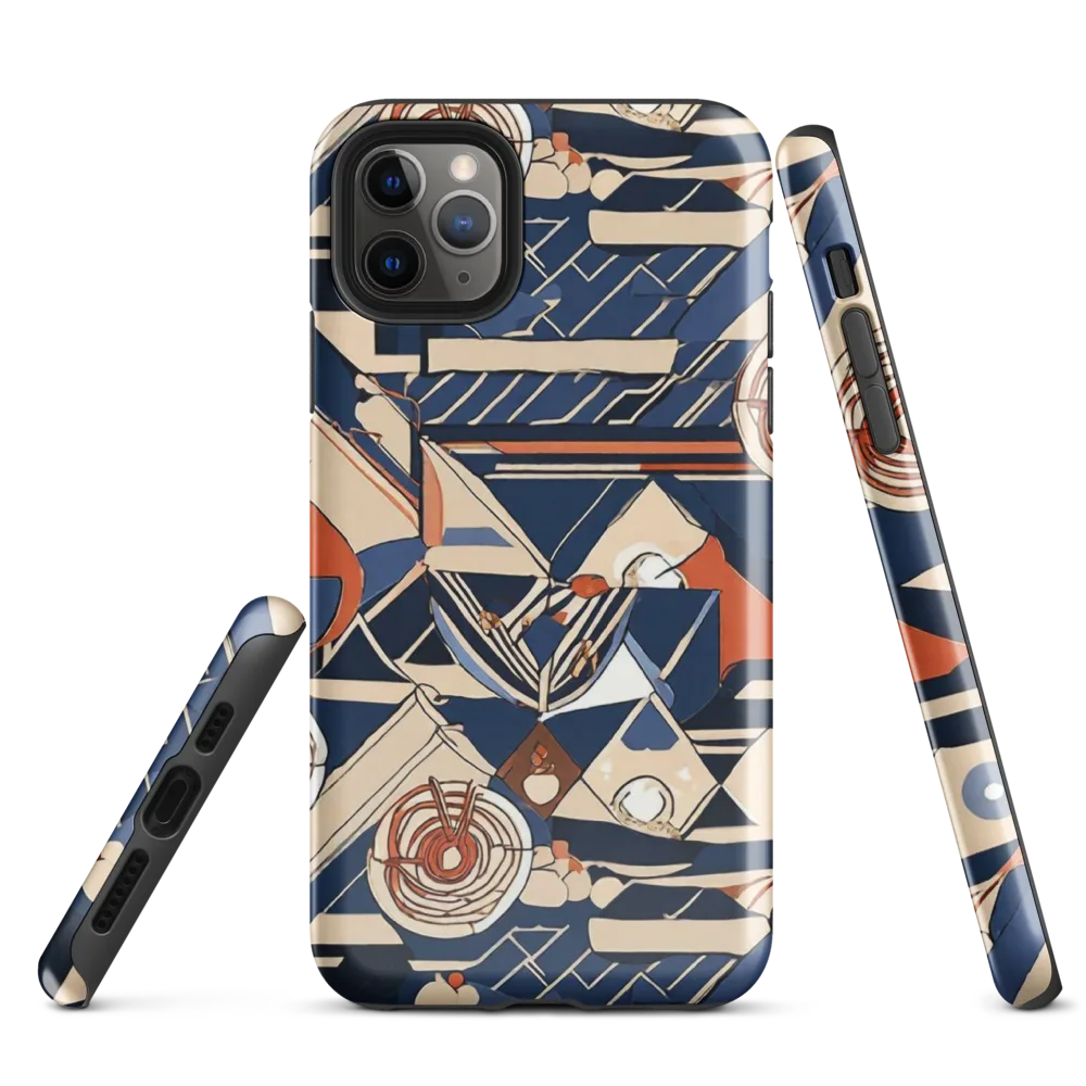 Nautical Circuit on Tough Case for iPhone® — Front