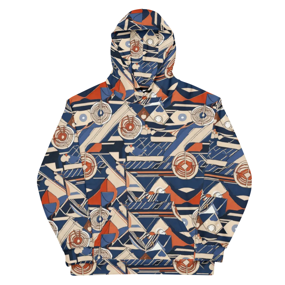 Nautical Circuit on Cotton Hoodie — Front