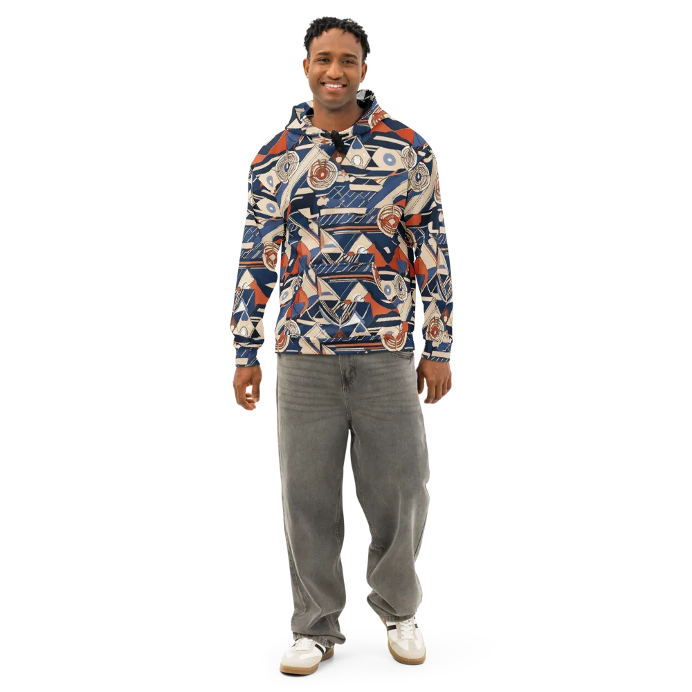 Nautical Circuit on Cotton Hoodie — Front