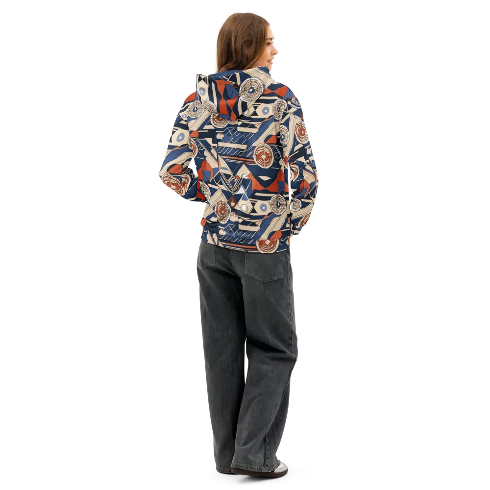 Nautical Circuit on Cotton Hoodie — Back