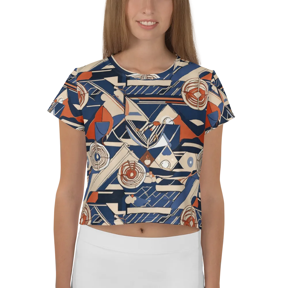 Nautical Circuit on Crop Tee — Front