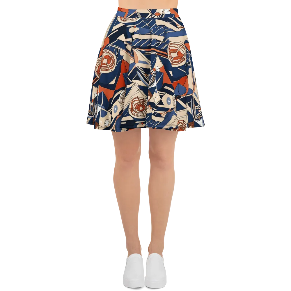 Nautical Circuit on Skater Skirt — Front