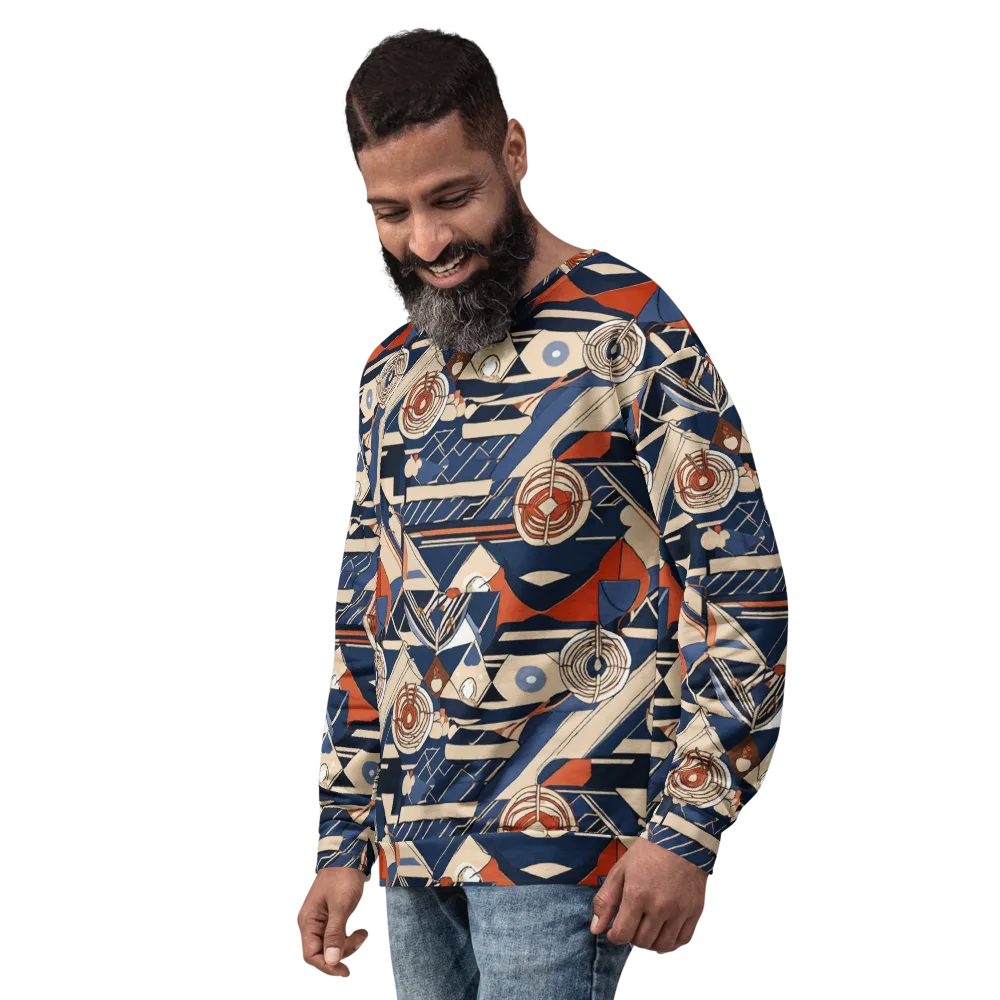 Nautical Circuit on Sweatshirt — Left Front