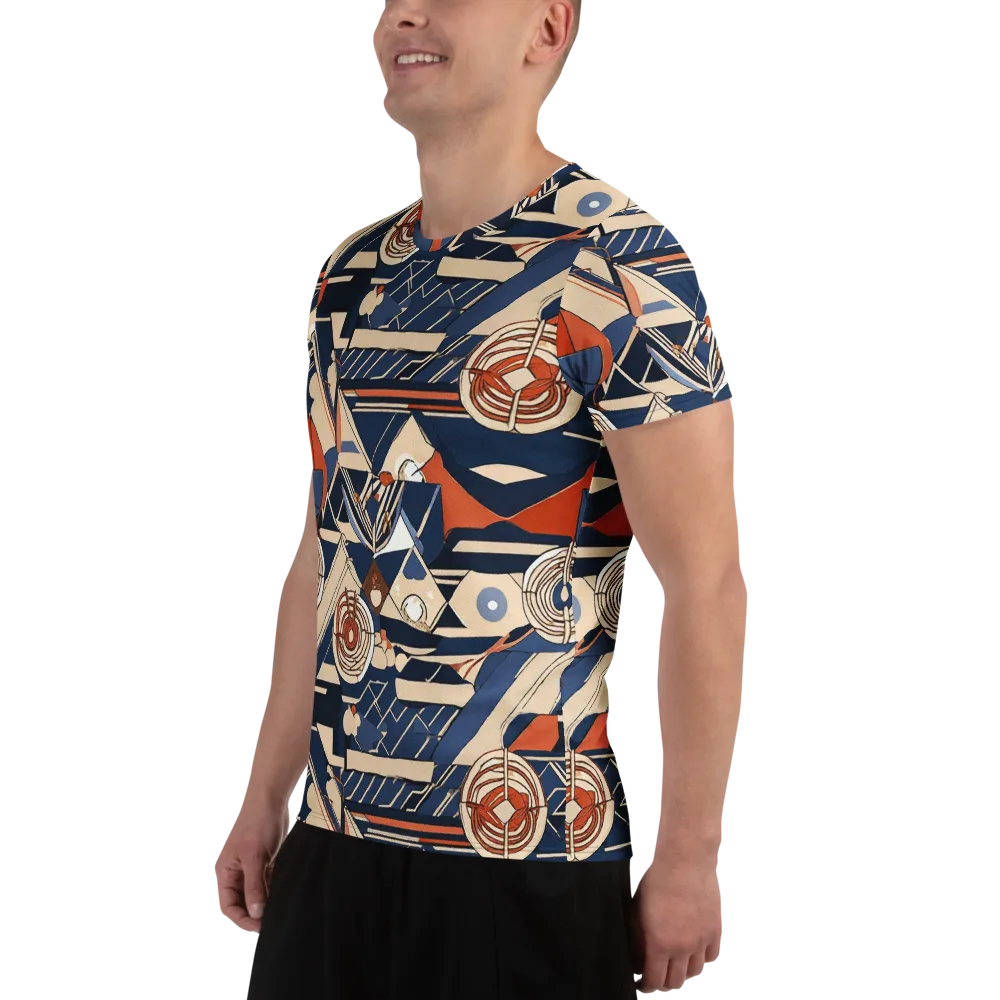 Nautical Circuit on Men's Athletic T-Shirt — Left