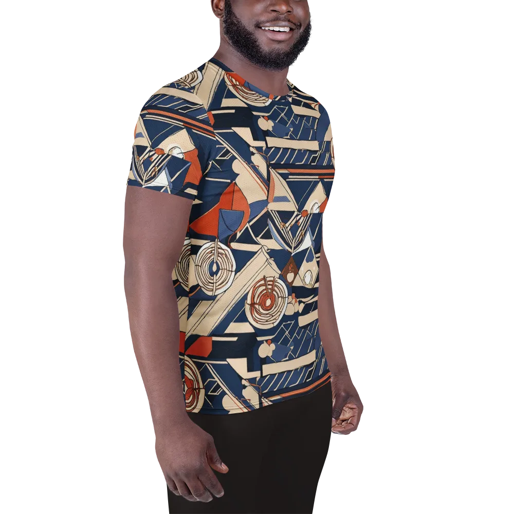 Nautical Circuit on Men's Athletic T-Shirt — Right