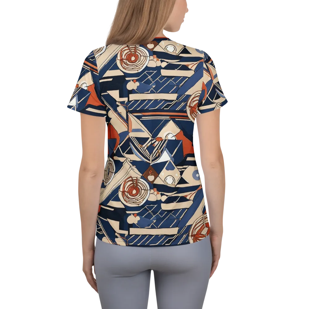 Nautical Circuit on Women's Athletic T-Shirt — Back