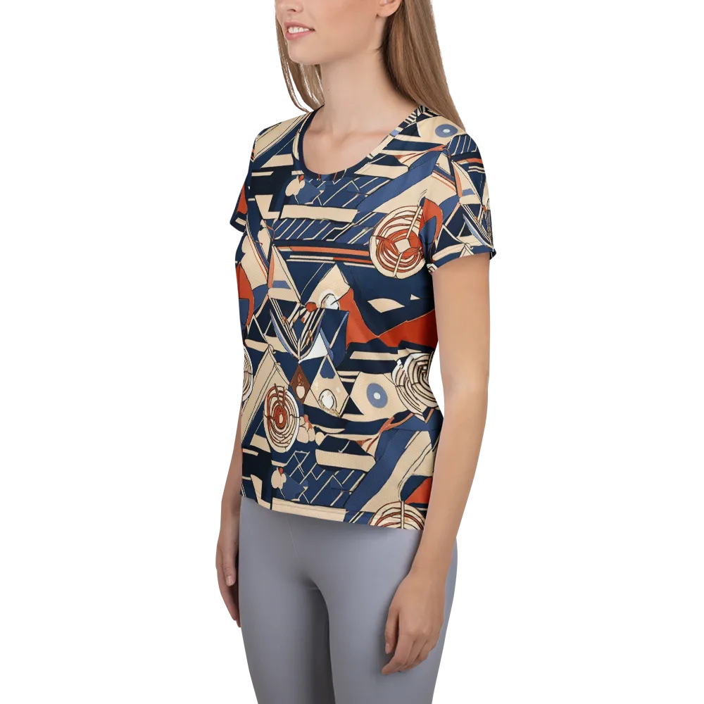 Nautical Circuit on Women's Athletic T-Shirt — Left