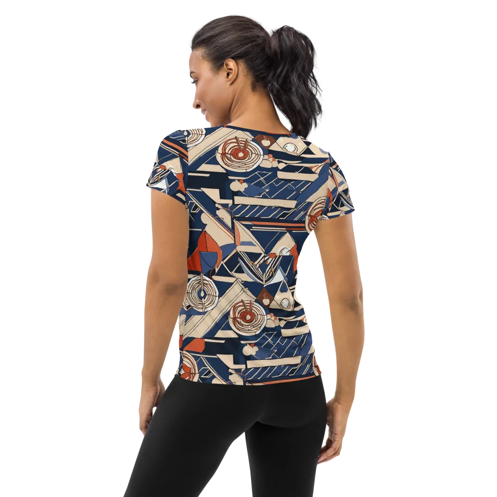Nautical Circuit on Women's Athletic T-Shirt — Back
