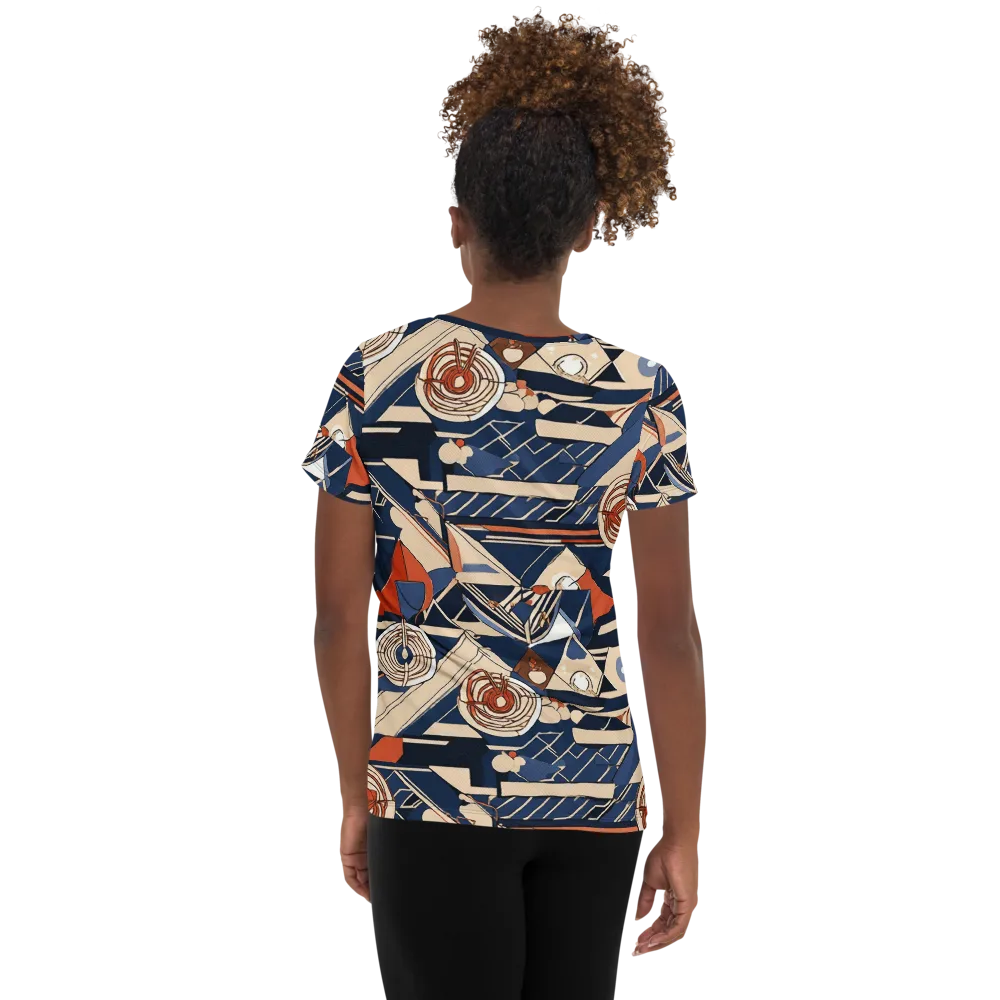 Nautical Circuit on Women's Athletic T-Shirt — Back