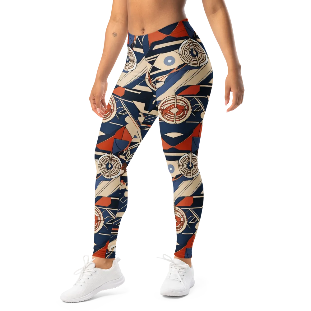 Nautical Circuit on Leggings — Left Front