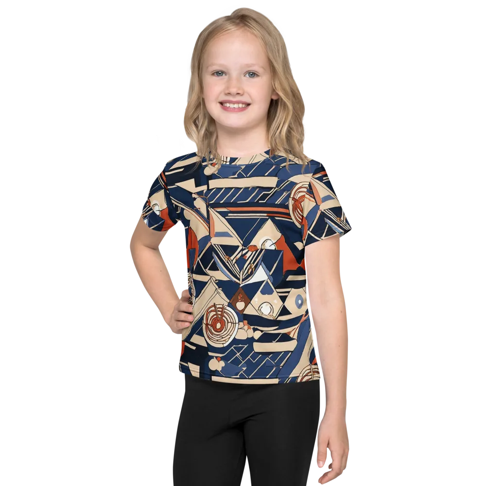Nautical Circuit on Kids Crew Neck T-Shirt — Front