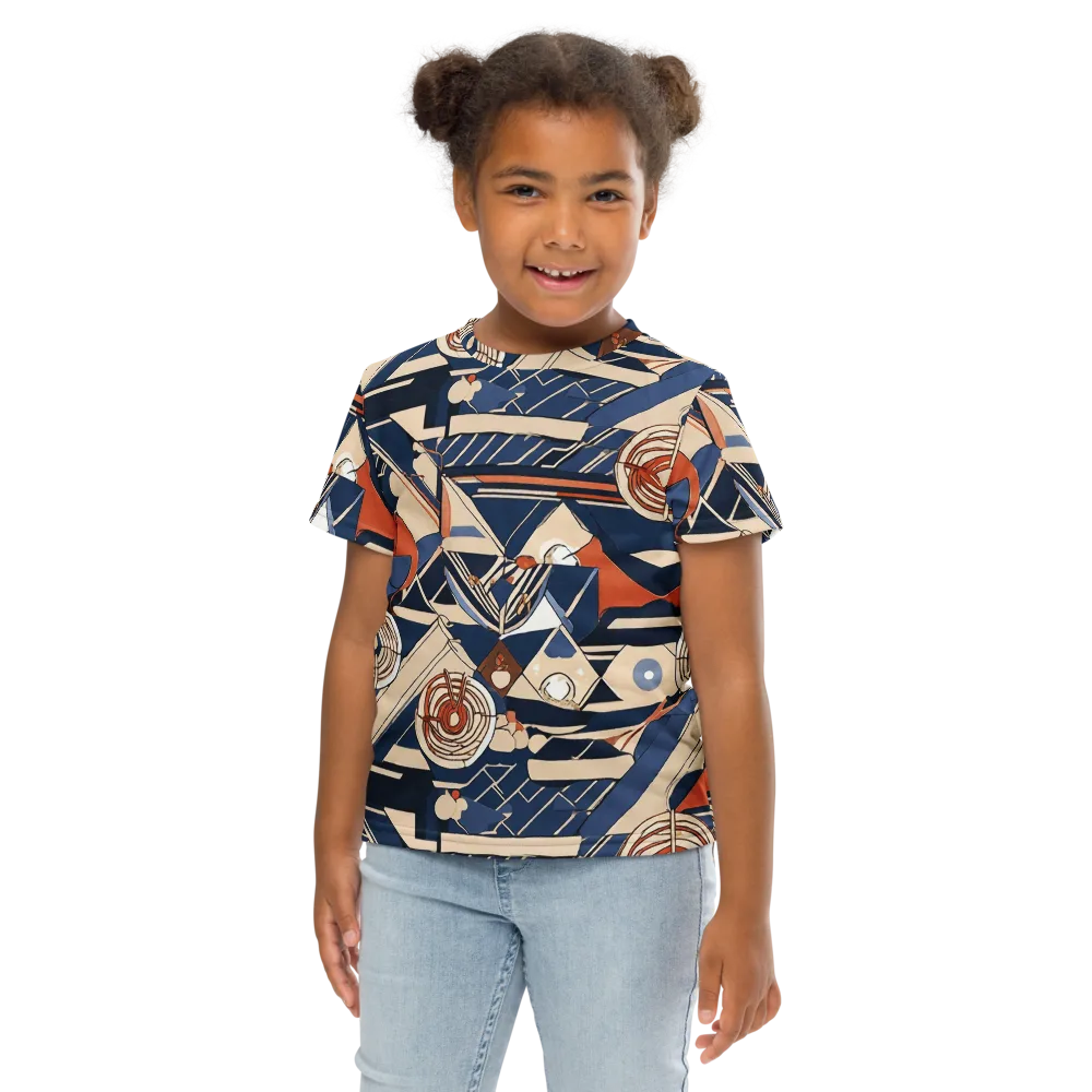 Nautical Circuit on Kids Crew Neck T-Shirt — Front