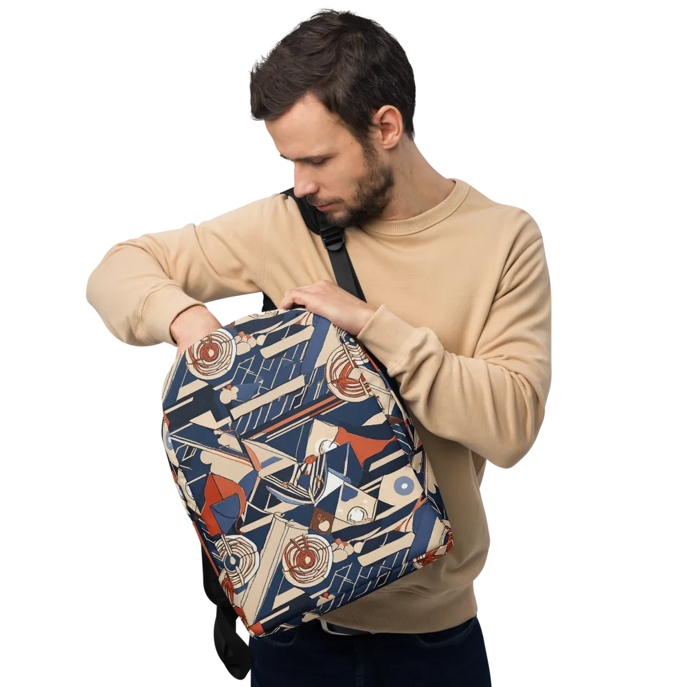 Nautical Circuit on Minimalist Backpack — Front
